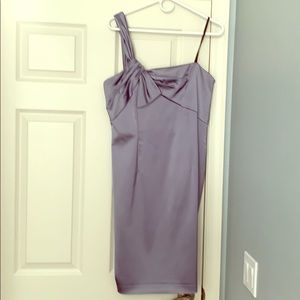 One shoulder satin cocktail dress